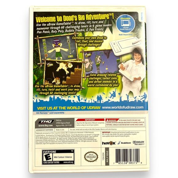Doods Big Adventure Nintendo Wii Game E for Everyone - Picture 2 of 5
